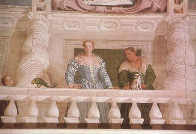 Paolo  Veronese Giustiana Barbaro and her Nurse (mk08) Norge oil painting art
